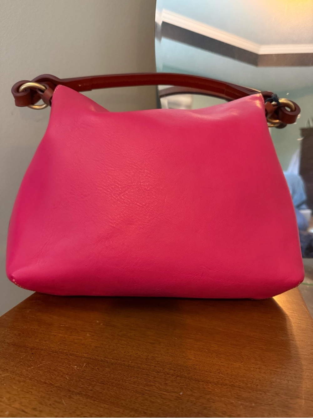 Dooney & Bourke fuchsia twist strap hobo - Picture 2 of 8